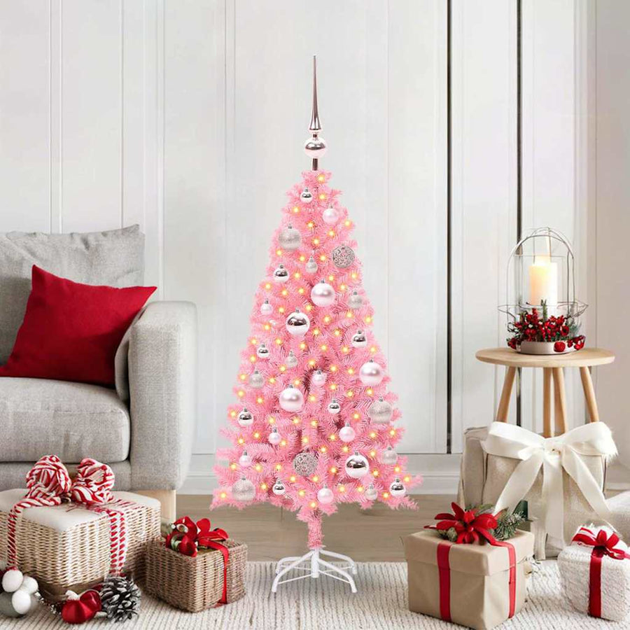 Kerstboom met 150 LED met standaard Roze 120 cm PVC