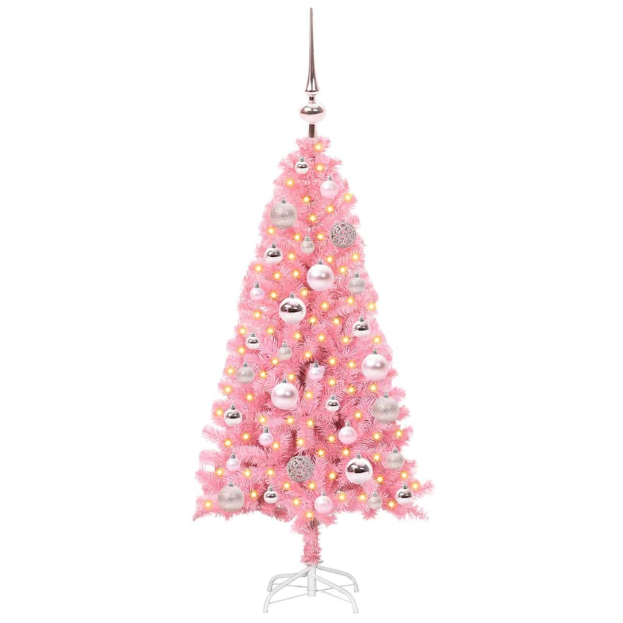 Kerstboom met 150 LED met standaard Roze 120 cm PVC