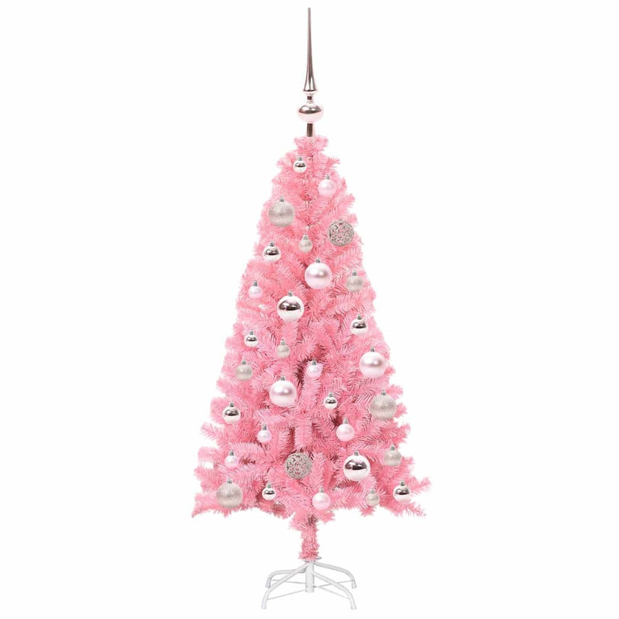 Kerstboom met 150 LED met standaard Roze 120 cm PVC