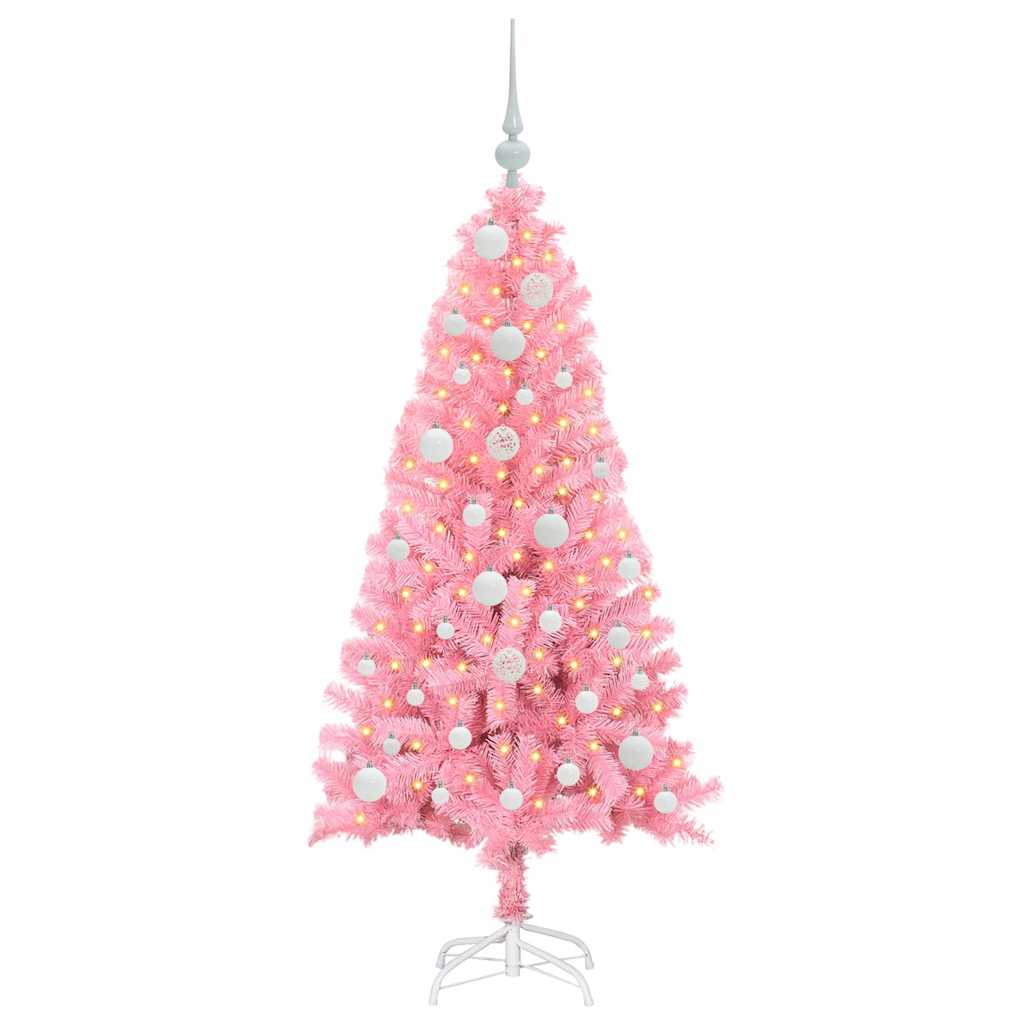 Kerstboom met 150 LED met standaard Roze 120 cm PVC