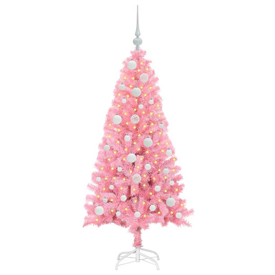 Kerstboom met 150 LED met standaard Roze 120 cm PVC