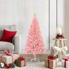 Kerstboom 120 cm roze met 150 LED en standaard