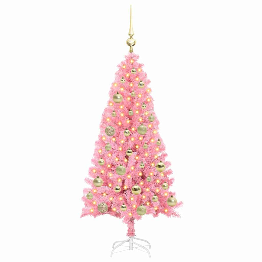 Kerstboom met 150 LED met standaard Roze 120 cm PVC