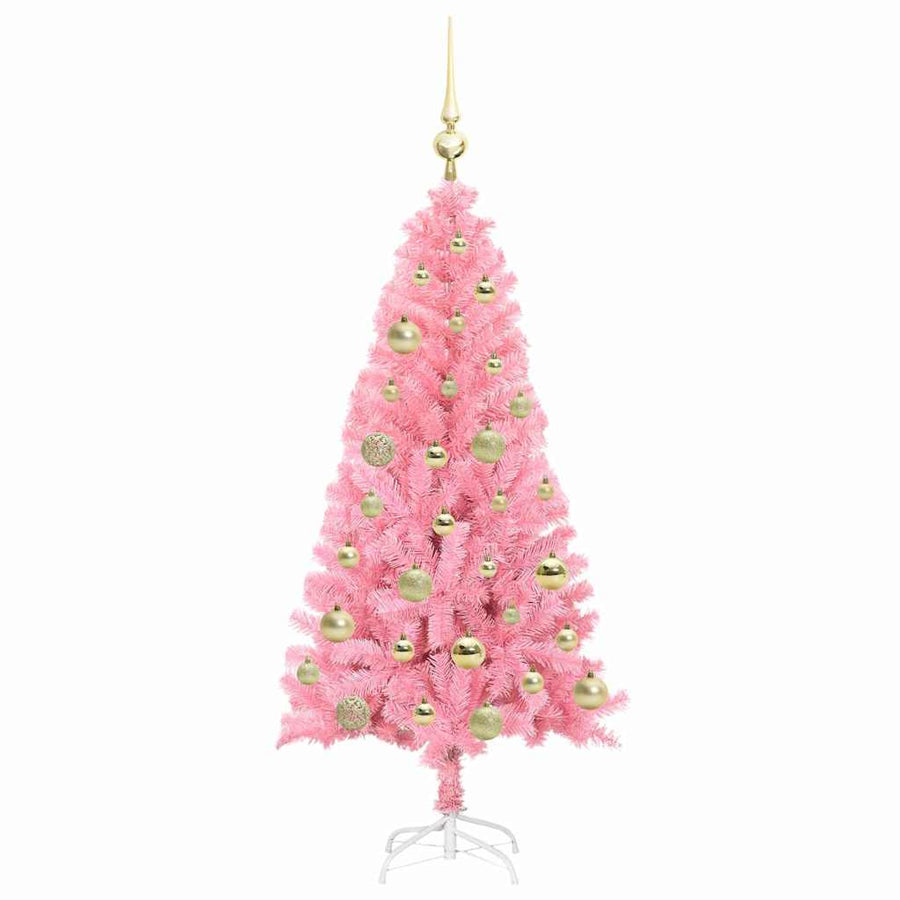 Kerstboom met 150 LED met standaard Roze 120 cm PVC