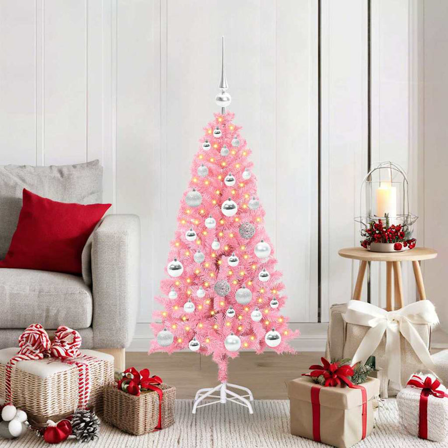 Kerstboom met 150 LED met standaard Roze 120 cm PVC
