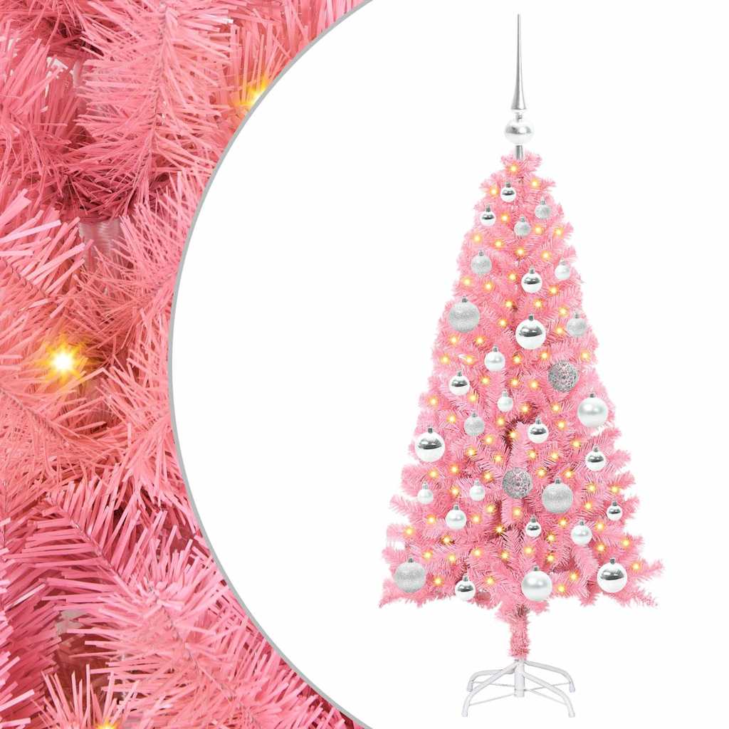 Kerstboom met 150 LED met standaard Roze 120 cm PVC
