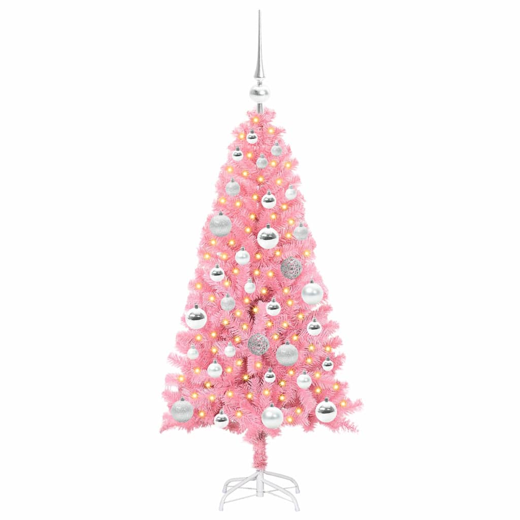 Kerstboom met 150 LED met standaard Roze 120 cm PVC