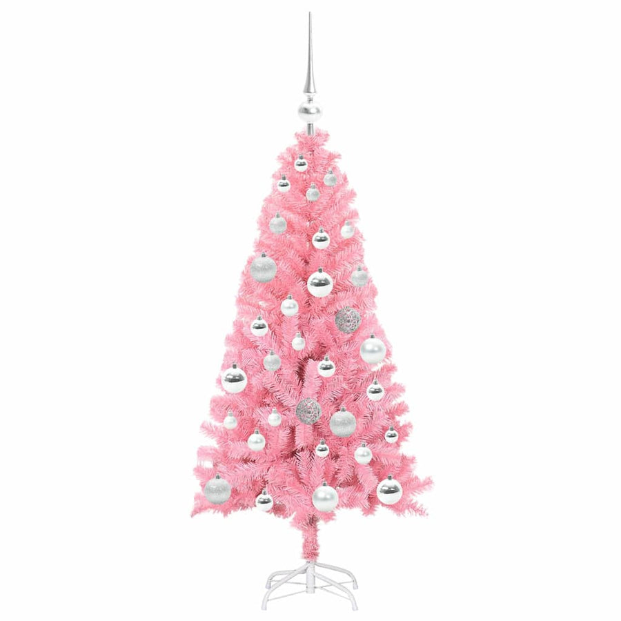 Kerstboom met 150 LED met standaard Roze 120 cm PVC