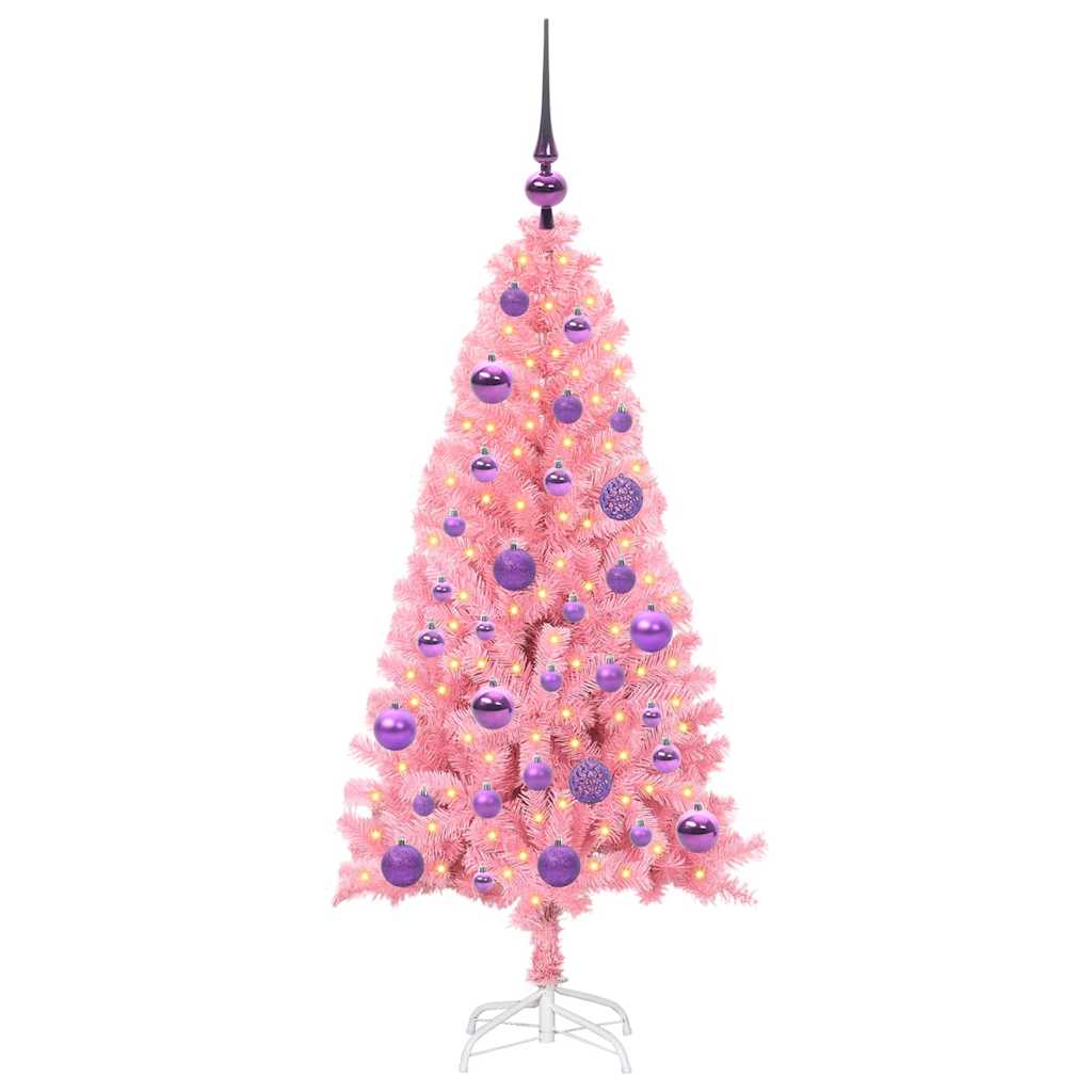 Kerstboom met 150 LED met standaard Roze 120 cm PVC
