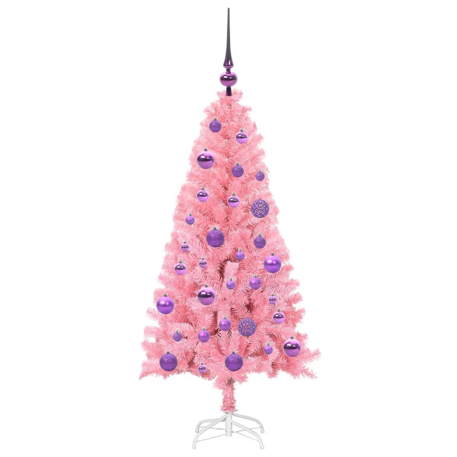 Kerstboom met 150 LED met standaard Roze 120 cm PVC