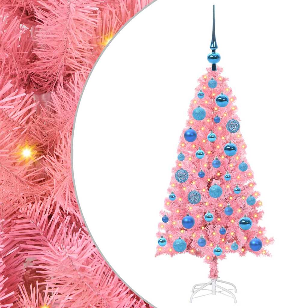 Kerstboom met 150 LED met standaard Roze 120 cm PVC