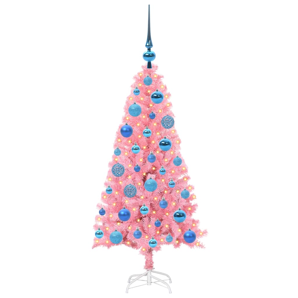 Kerstboom met 150 LED met standaard Roze 120 cm PVC
