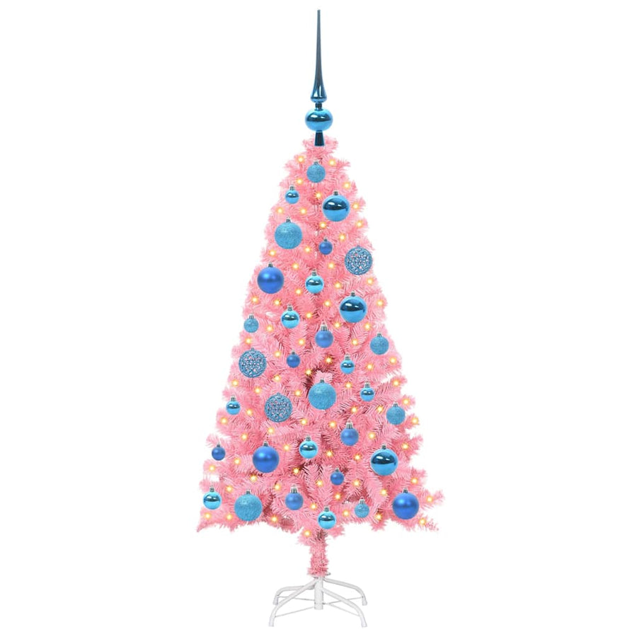 Kerstboom met 150 LED met standaard Roze 120 cm PVC