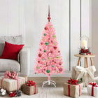 Kerstboom 120 cm roze met 150 LED en standaard PVC