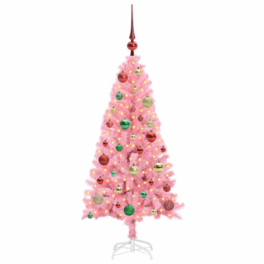 Kerstboom met 150 LED met standaard Roze 120 cm PVC