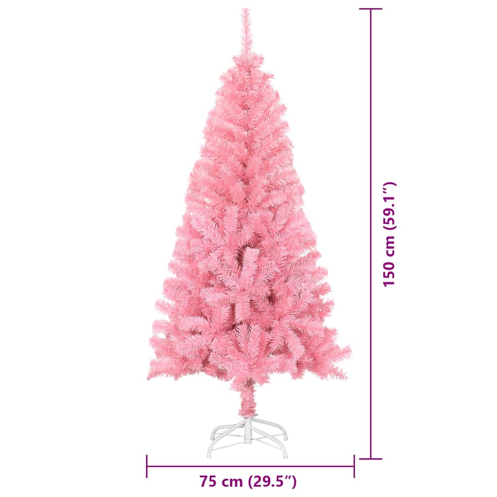 Kerstboom met 150 LED met standaard Roze 150 cm PVC