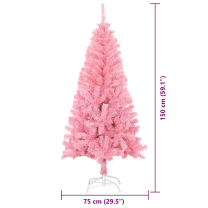 Kerstboom met 150 LED met standaard Roze 150 cm PVC