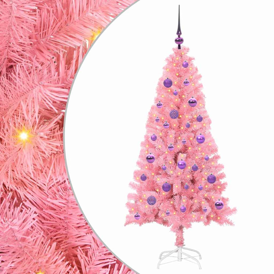 Kerstboom met 150 LED met standaard Roze 150 cm PVC