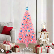 Kerstboom 150 cm roze met 150 LED en standaard