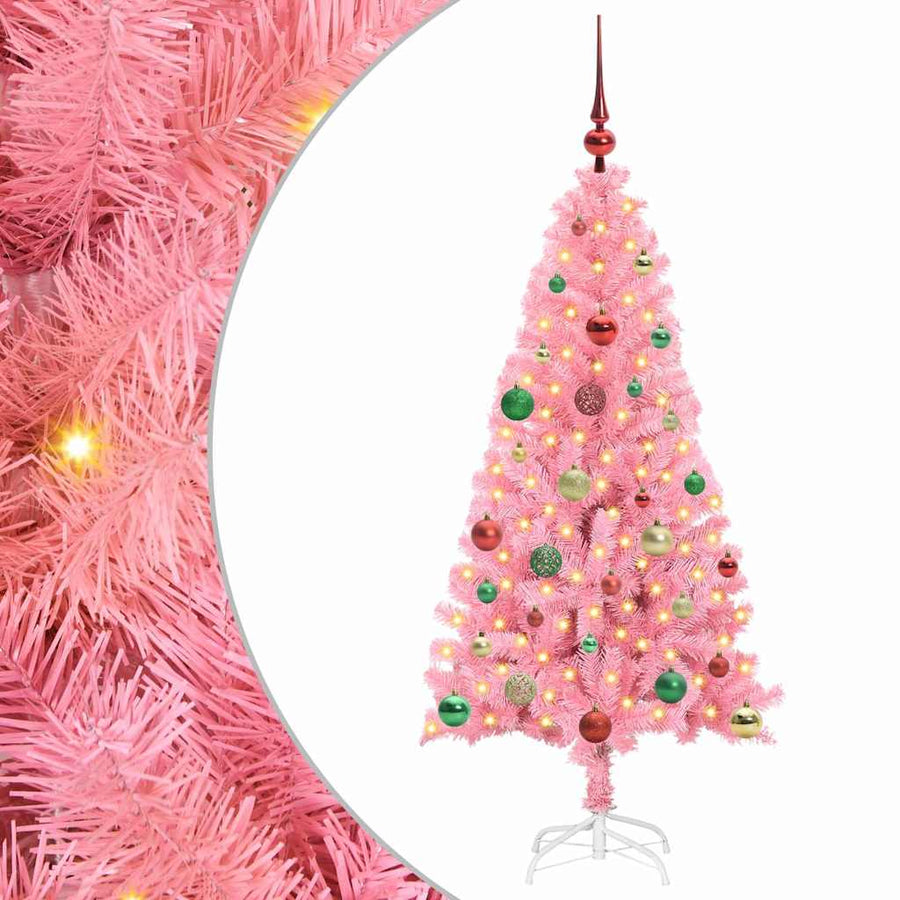 Kerstboom met 150 LED met standaard Roze 150 cm PVC