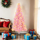 Kerstboom 180 cm roze PVC met 300 LED