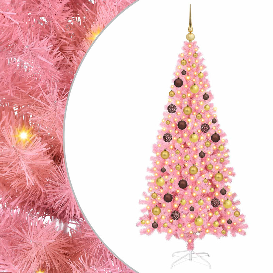 Kerstboom met 300 LED met standaard Roze 180 cm PVC