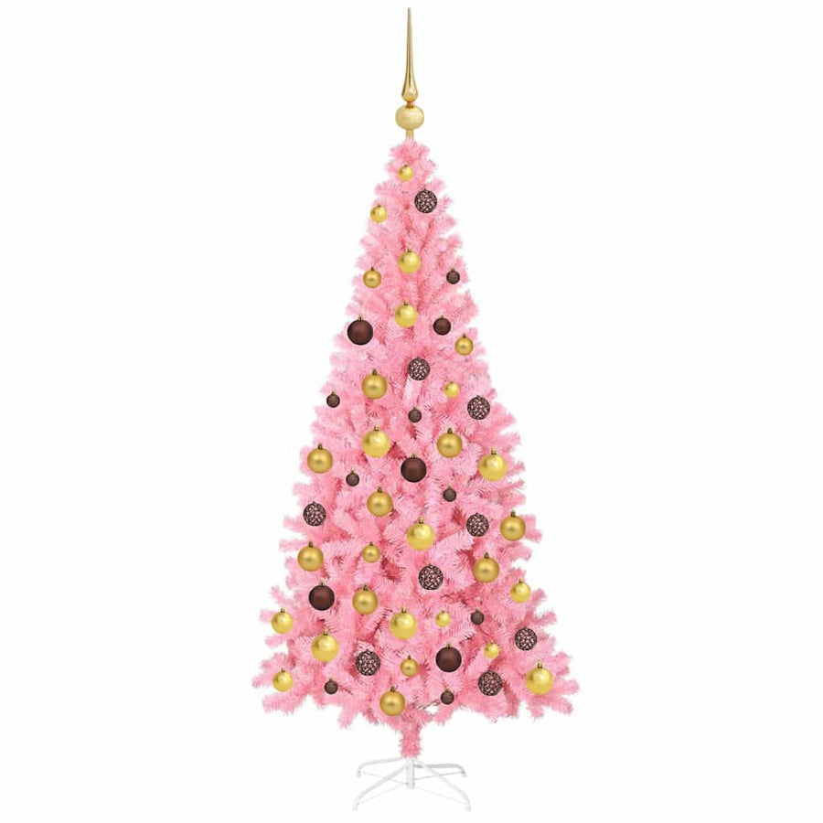 Kerstboom met 300 LED met standaard Roze 180 cm PVC