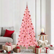 Kerstboom 180 cm roze met 300 LED en standaard