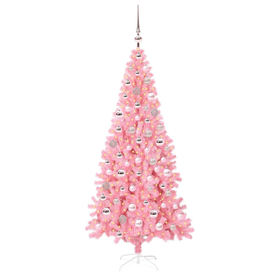 Kerstboom met 300 LED met standaard Roze 180 cm PVC