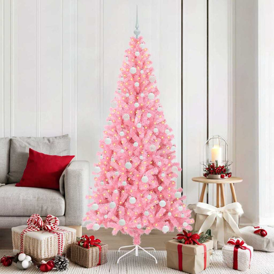 Kerstboom met 300 LED met standaard Roze 180 cm PVC