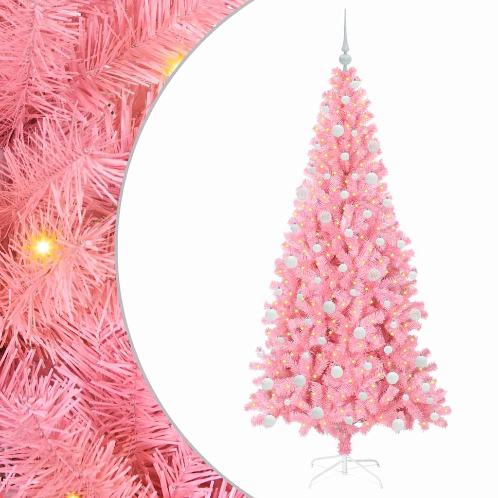 Kerstboom met 300 LED met standaard Roze 180 cm PVC