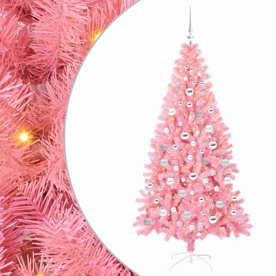 Kerstboom met 300 LED met standaard Roze 180 cm PVC
