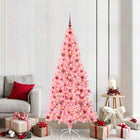 Kerstboom 210 cm roze met 300 LED en standaard