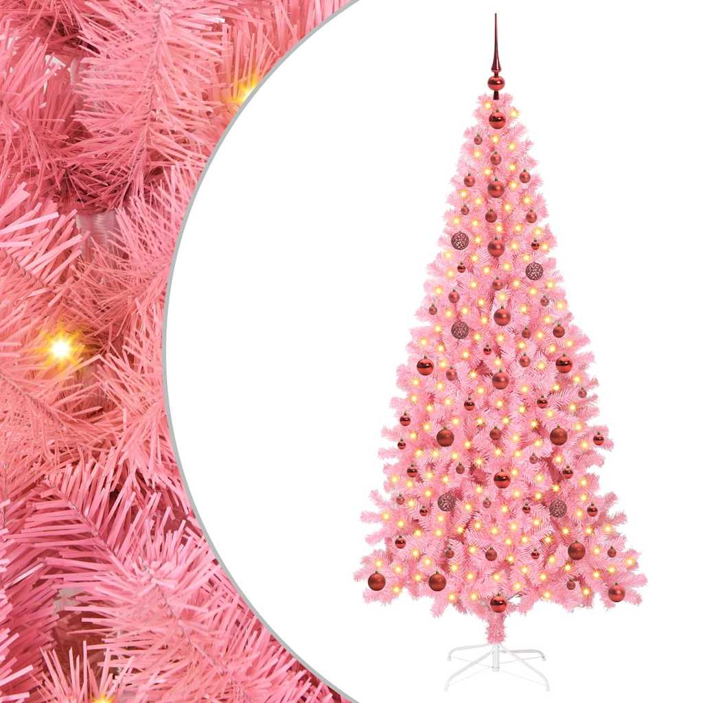 Kerstboom met 300 LED met standaard Roze 210 cm PVC
