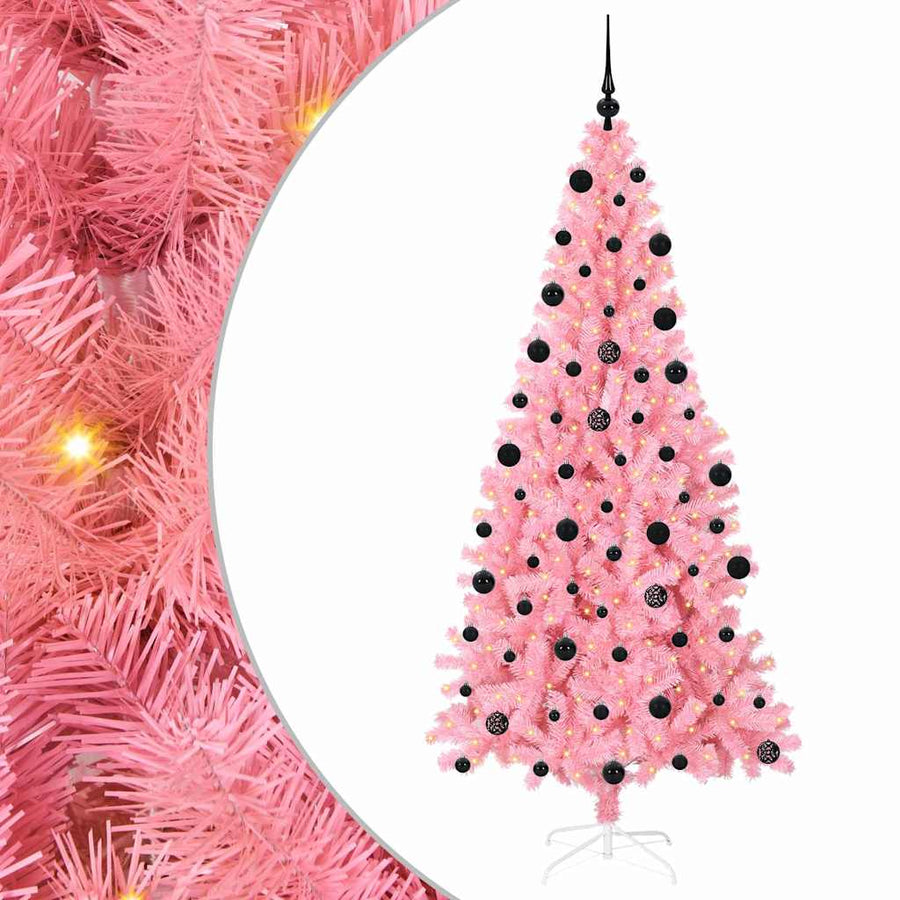 Kerstboom met 300 LED met standaard Roze 210 cm PVC