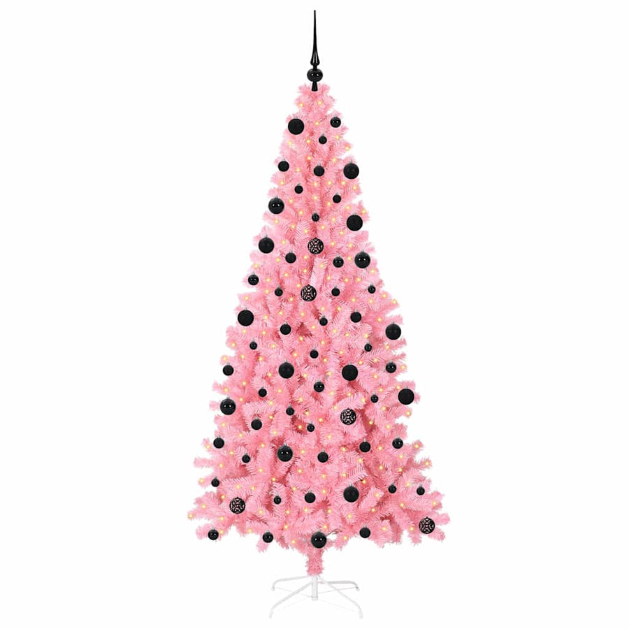 Kerstboom met 300 LED met standaard Roze 210 cm PVC