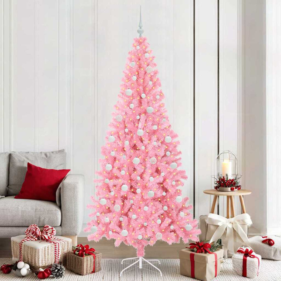 Kerstboom met 300 LED met standaard Roze 210 cm PVC