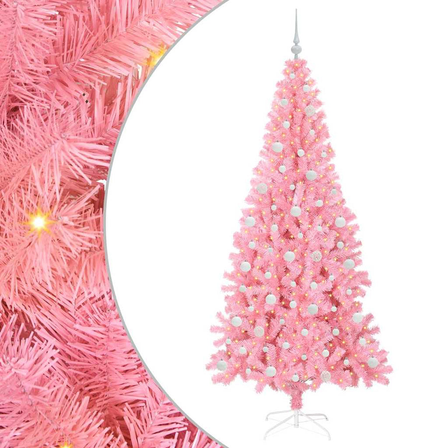Kerstboom met 300 LED met standaard Roze 210 cm PVC