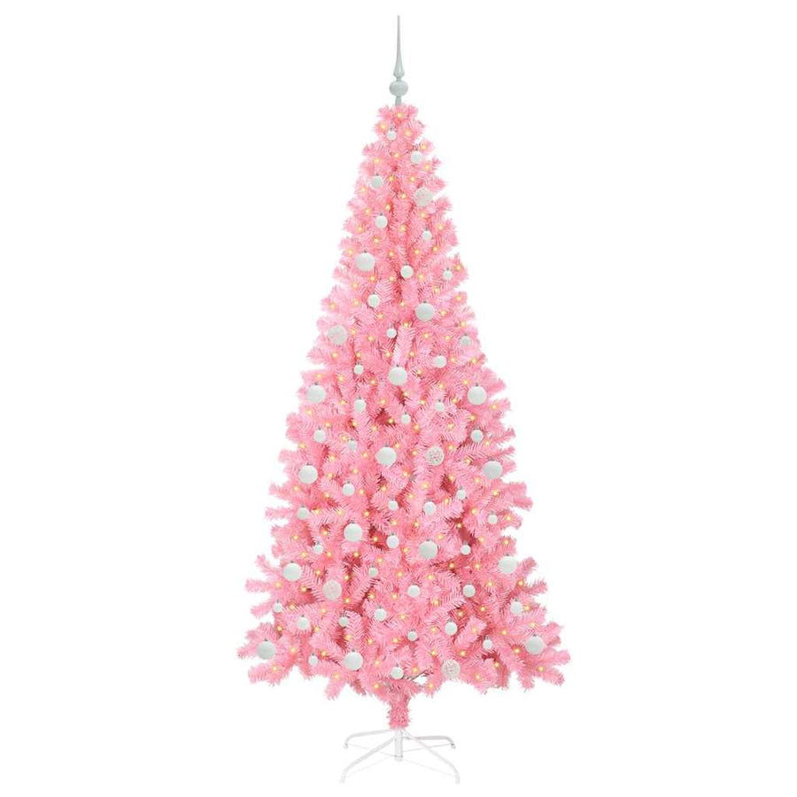 Kerstboom met 300 LED met standaard Roze 210 cm PVC