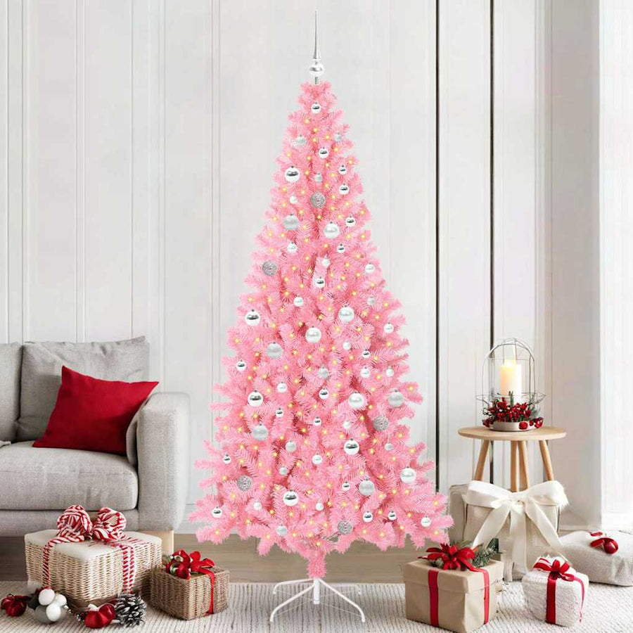 Kerstboom met 300 LED met standaard Roze 210 cm PVC