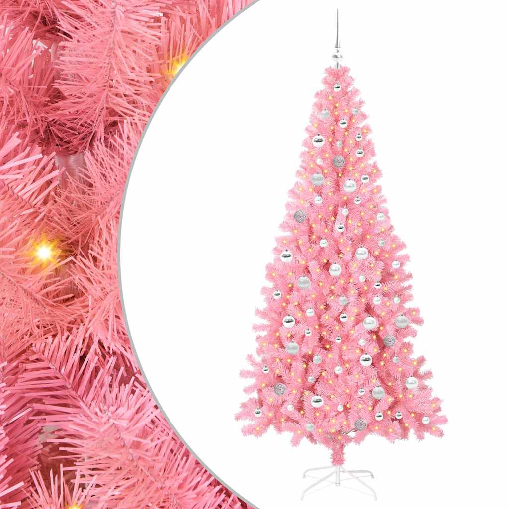 Kerstboom met 300 LED met standaard Roze 210 cm PVC
