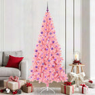 Kerstboom 210 cm roze met 300 LED en standaard PVC