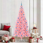 Kerstboom 210 cm roze met 300 LED en standaard
