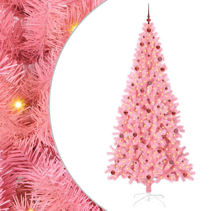 Kerstboom Met 300 Led Met Standaard Pvc Roze 240 cm