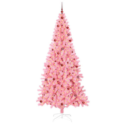 Kerstboom Met 300 Led Met Standaard Pvc Roze 240 cm