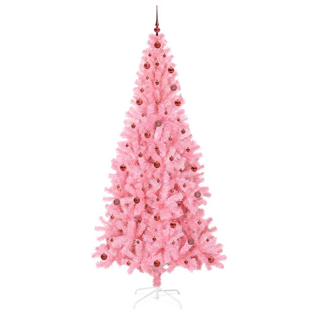 Kerstboom Met 300 Led Met Standaard Pvc Roze 240 cm