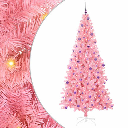 Kerstboom Met 300 Led Met Standaard Pvc Roze 240 cm