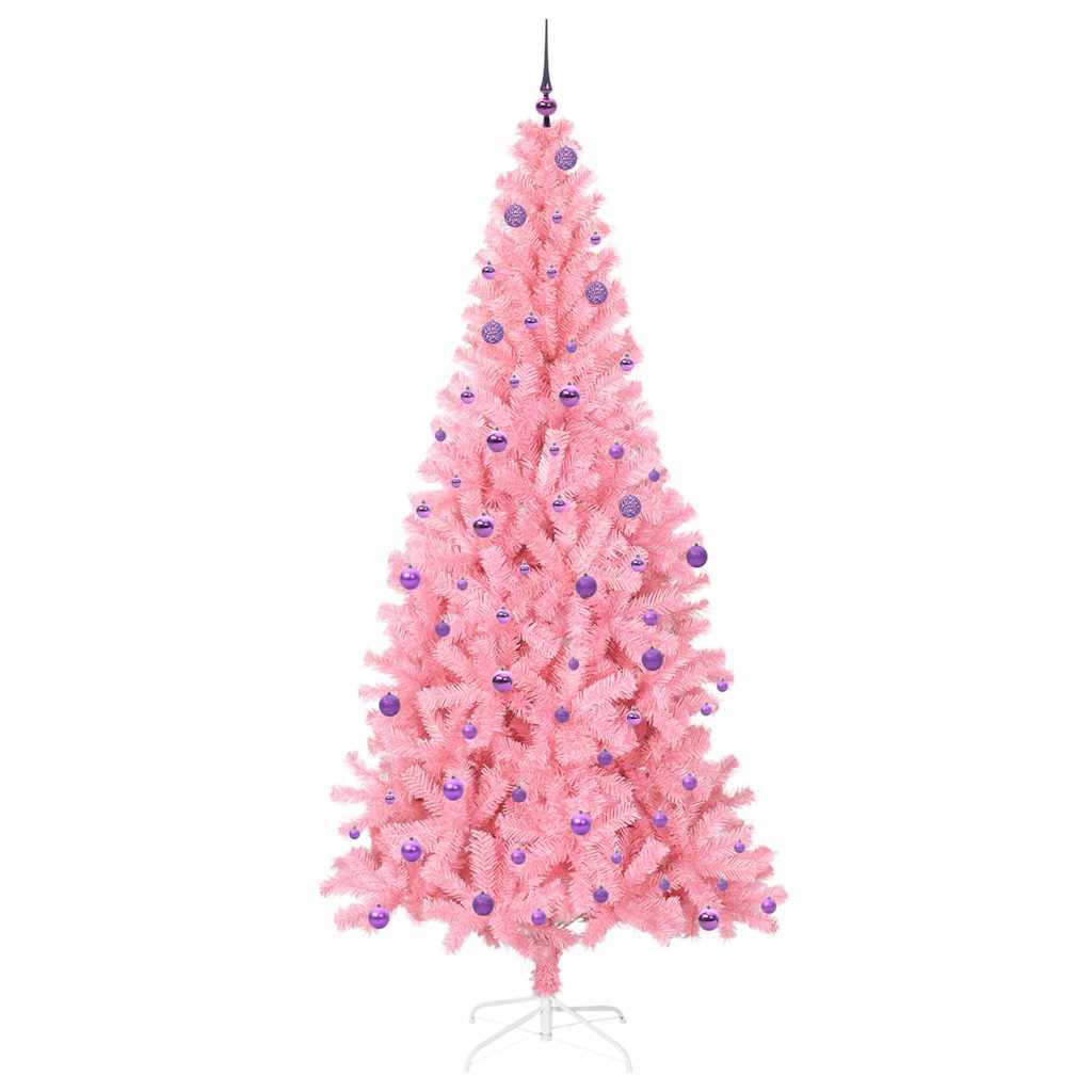 Kerstboom Met 300 Led Met Standaard Pvc Roze 240 cm