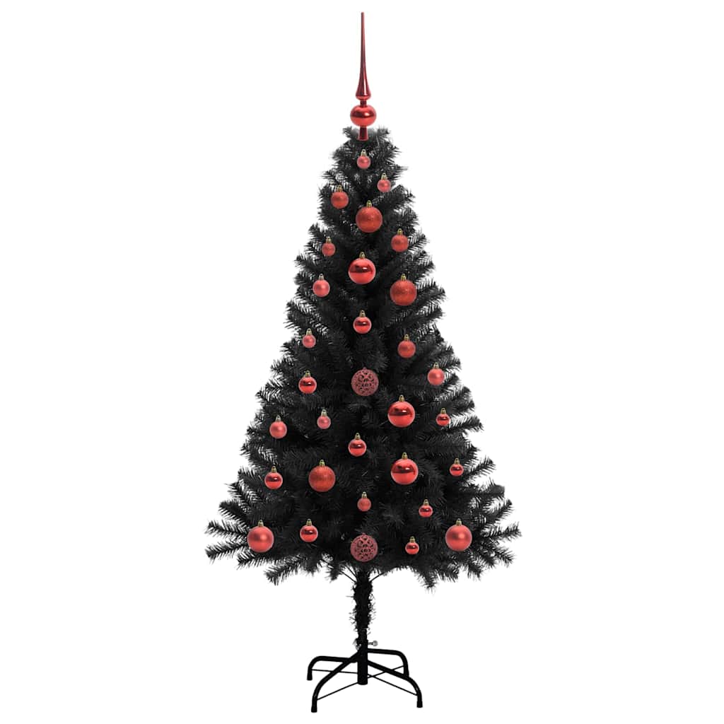 Kerstboom met 150 LED met standaard Zwart 120 cm PVC