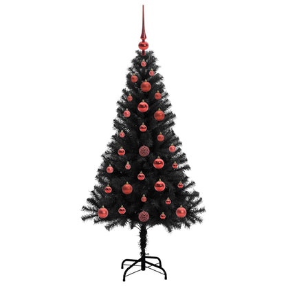 Kerstboom met 150 LED met standaard Zwart 120 cm PVC